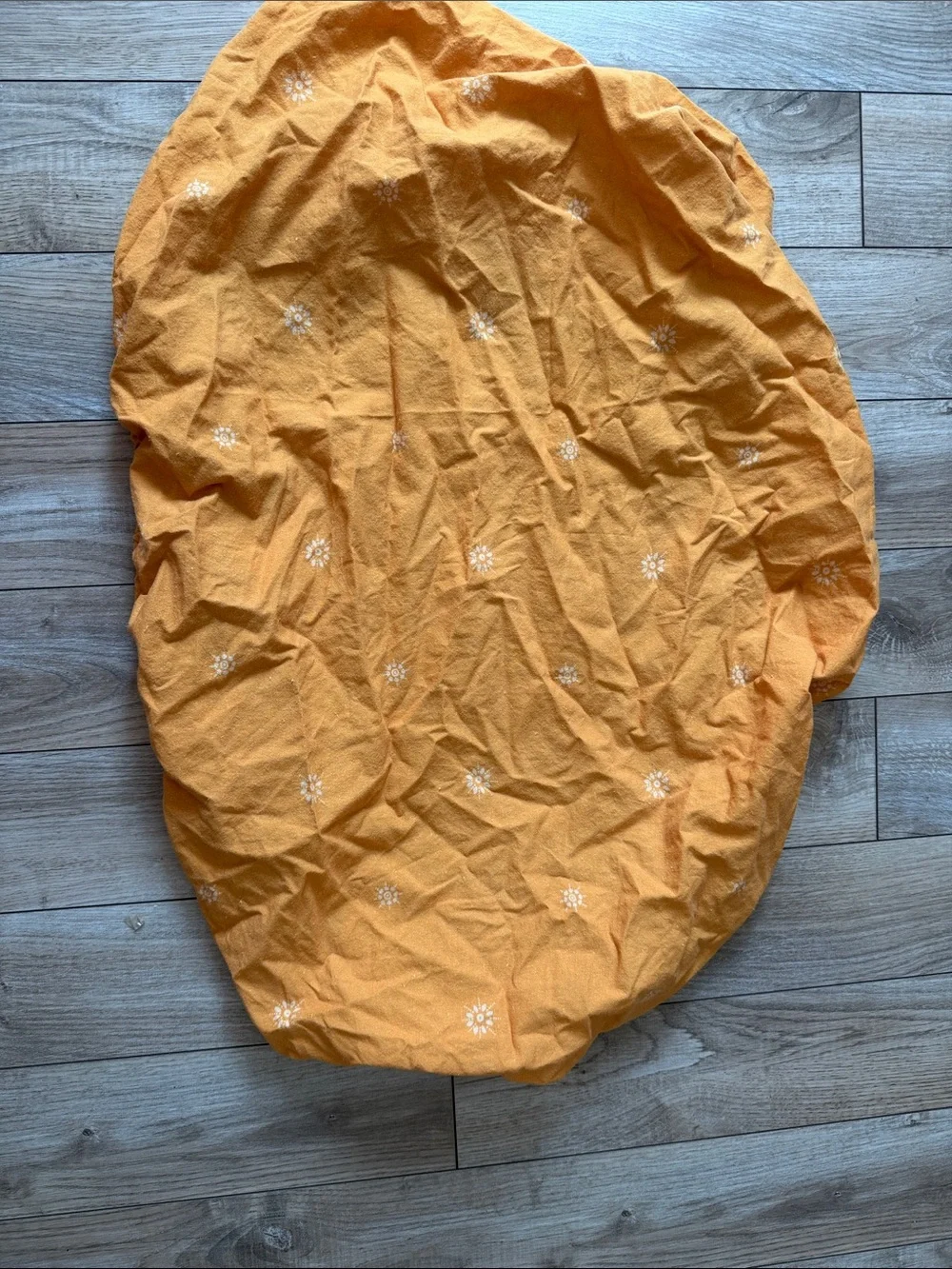 Banabae AU baby bassinet sheet. Sunshine Orange Floral hemp Cotton